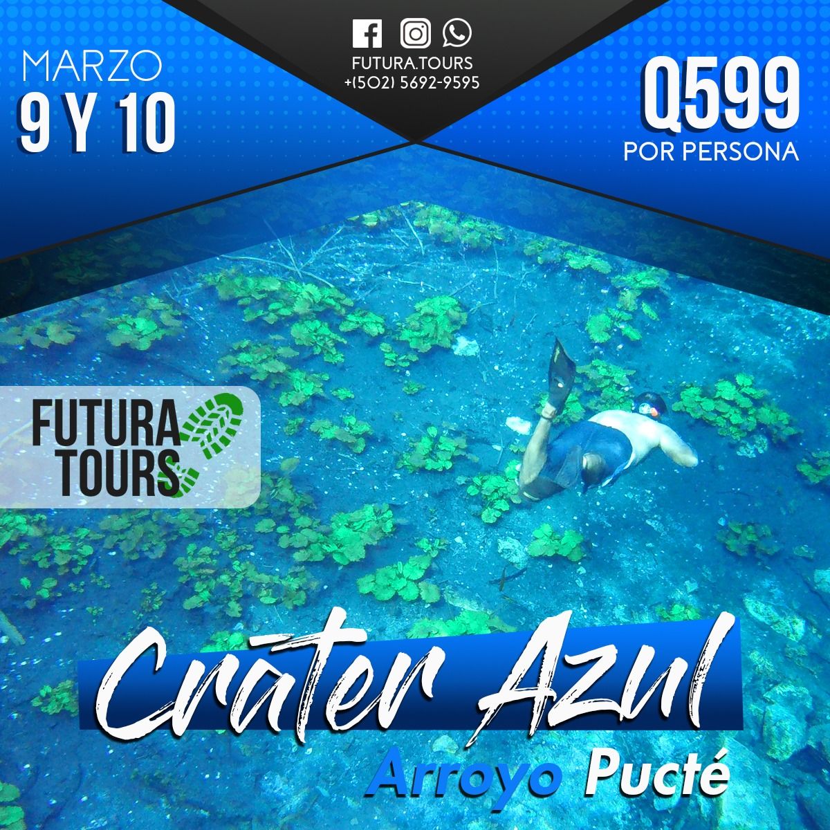 Cratér Azul y Arroyo Pucté