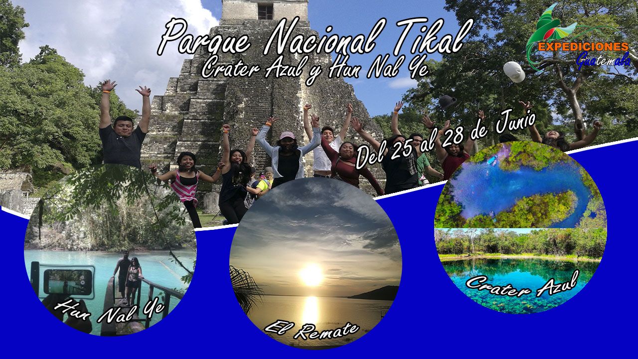 Parque Nacional Tikal, Cráter Azul y Hun Nal Ye